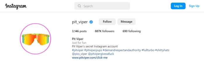 pit vipers instagram popularity