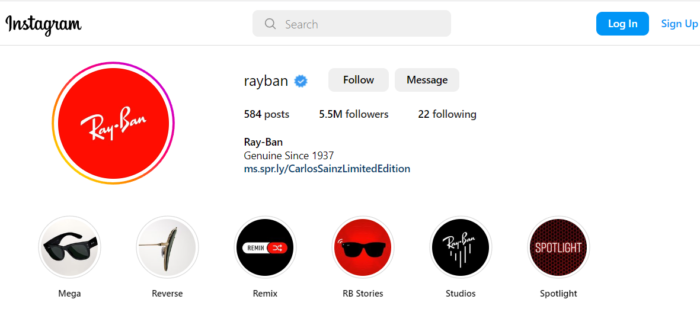 rayban instagram popularity
