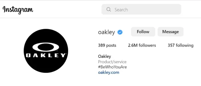 oakley instagram popularity