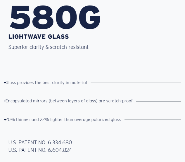 optical clarity of 580g lenses