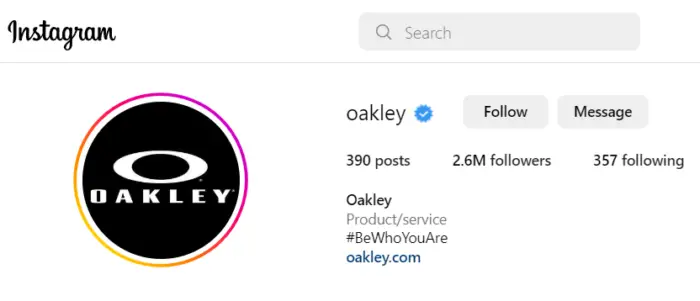 oakley instagram popularity