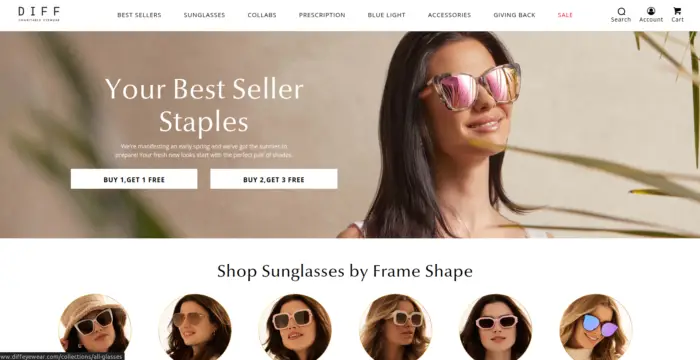 Diff Eyewear Sunglasses comparison with Blenders sunglasses